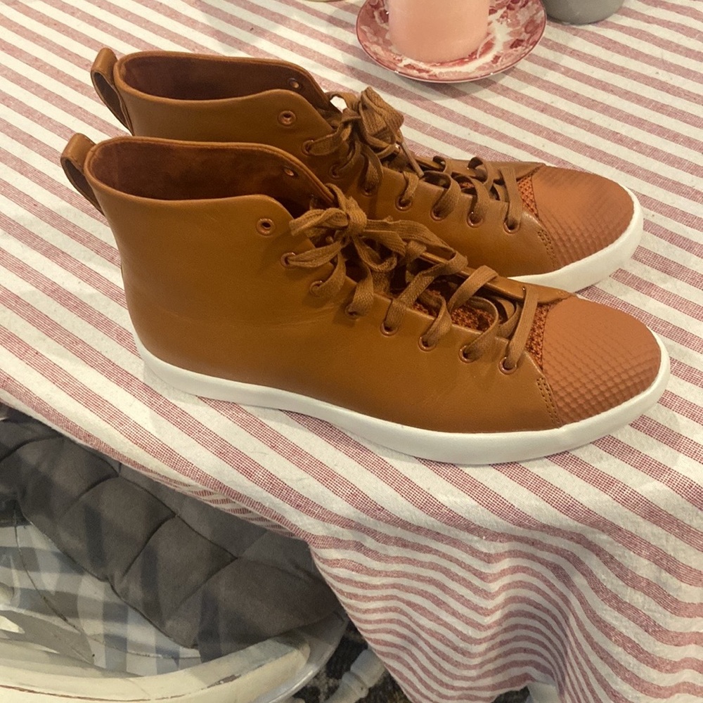 New Women’s 12 Converse All Star Modern Hi Brown White Leather 156587C - Picture 4 of 6